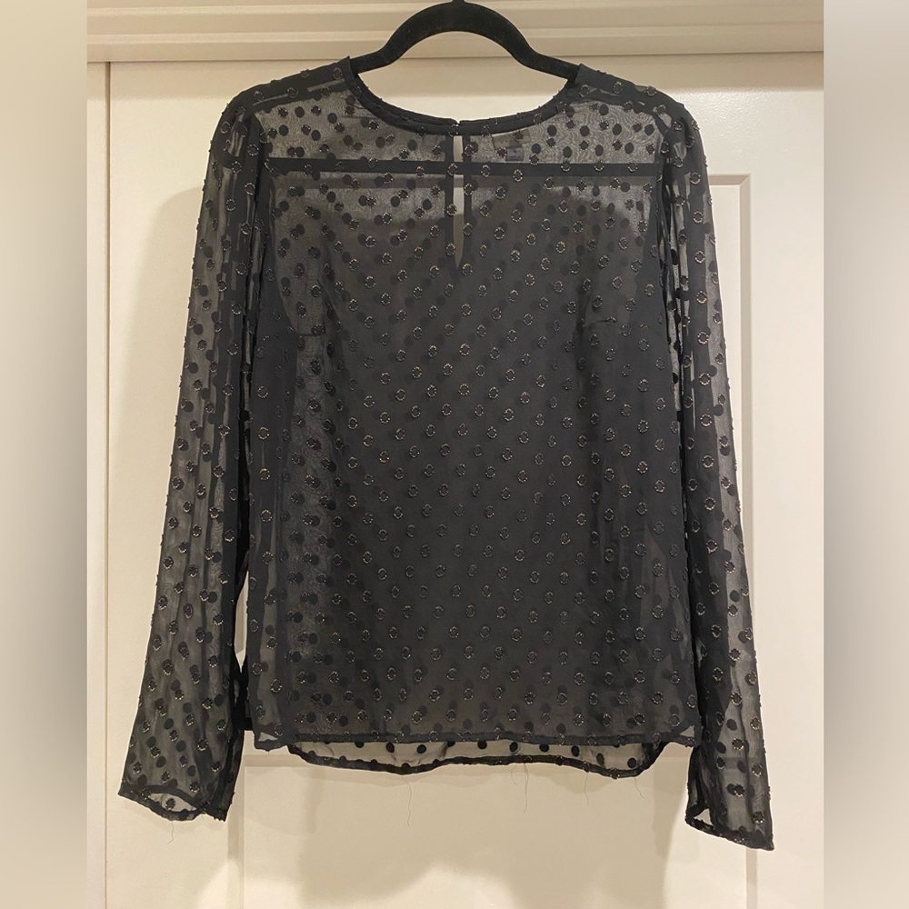 Black see through long sleeve shirt